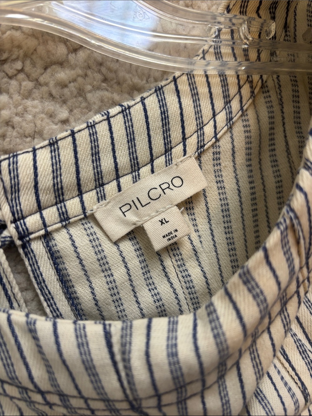 Pilcro Cream and Black Striped Short-Sleeve Swing Dress - Picture 2 of 3